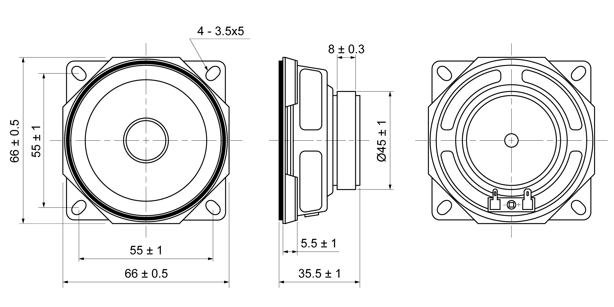 LEU66SN-35H10W4N Mechanical Drawing